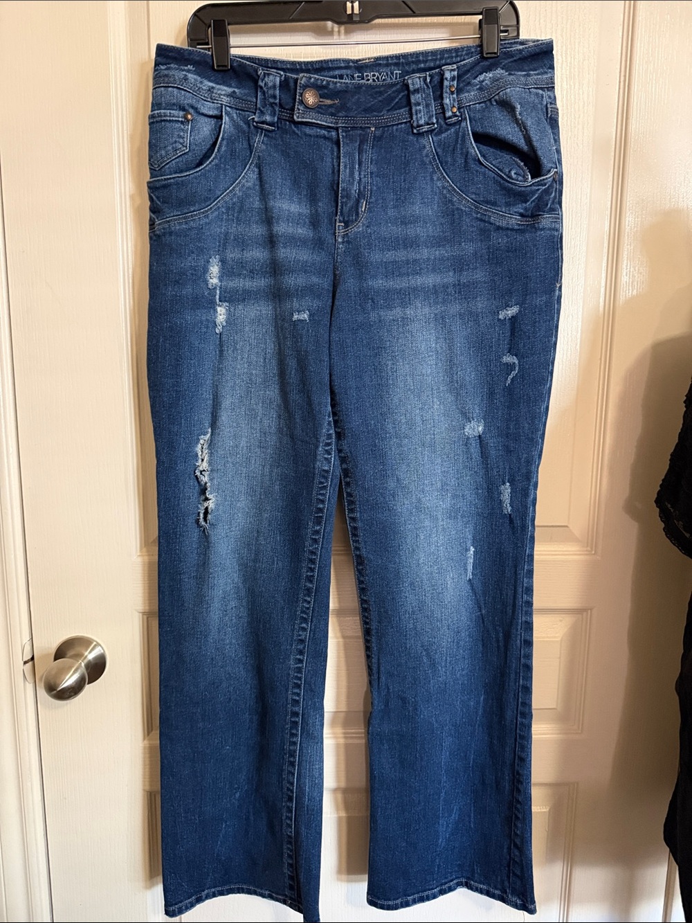 Lane Bryant Women's Sz 14 Blue Jeans with Distressed Details